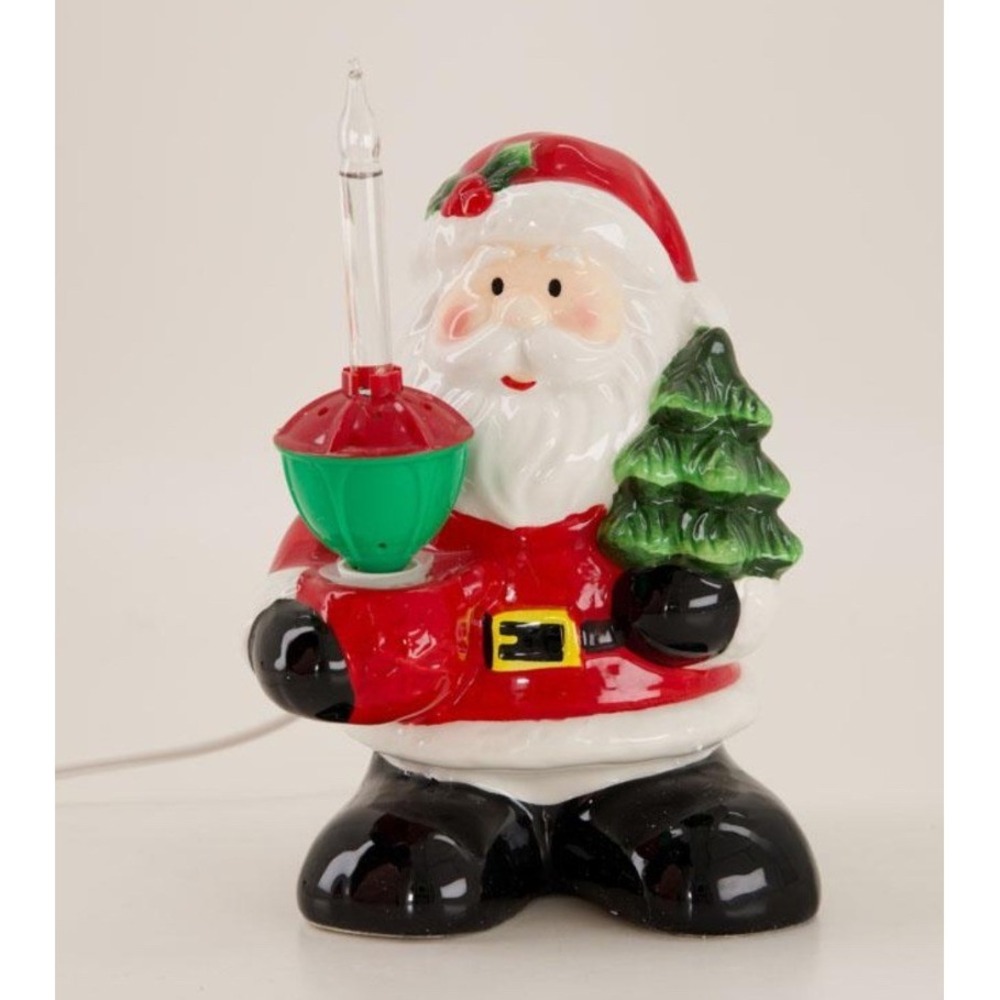 Cracker Barrel Santa Bubble Accent Light Christmas Bubble Lamp Red White Decor
